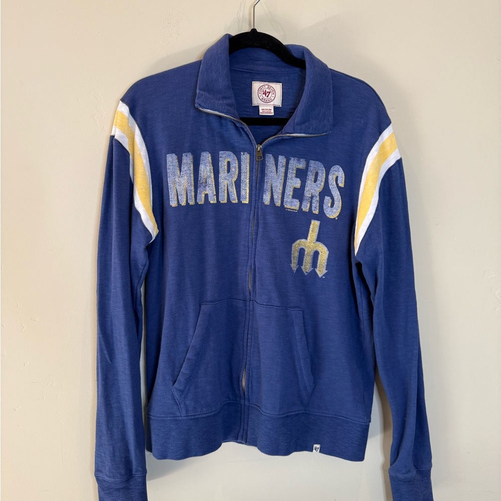 Seattle Mariners Retro Vintage ‘47 Brand Blue Cotton zip up jacket